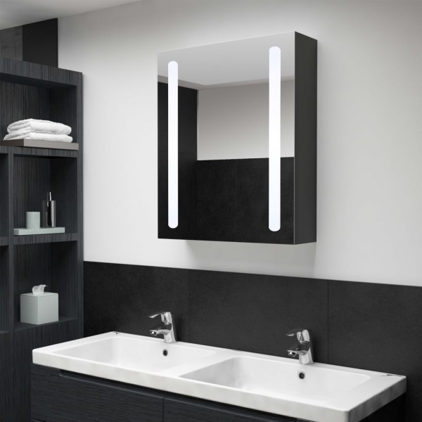 Mueble de baño con espejo LED 50x13x70 cm D