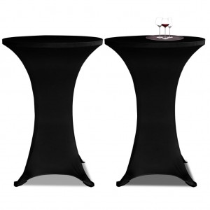 2 Capas pretas ajustadas para mesa de pé - 70 cm de diâmetro D