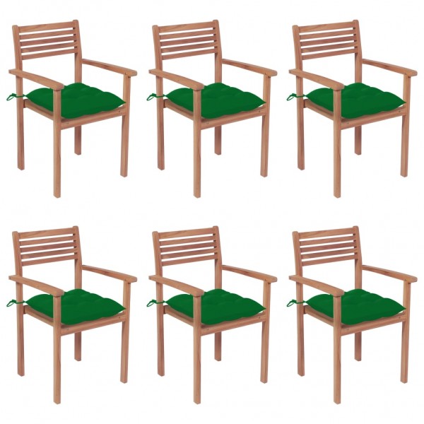 Cadeiras de jardim empilhadas de teca D