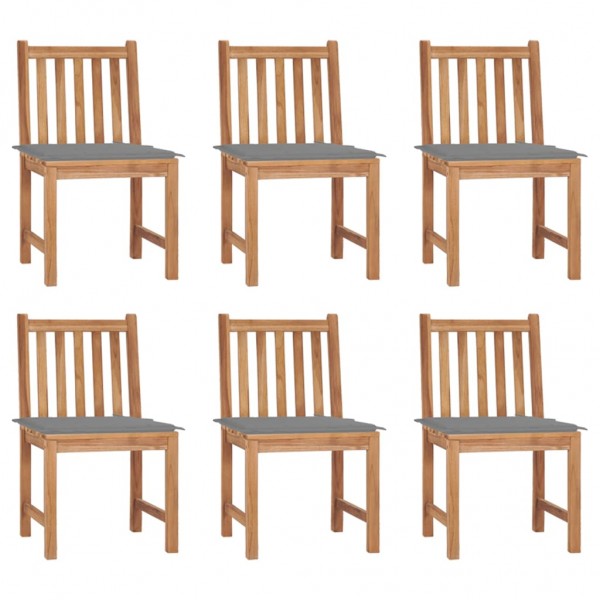 Cadeiras de jardim 6 unidades com almofadas D