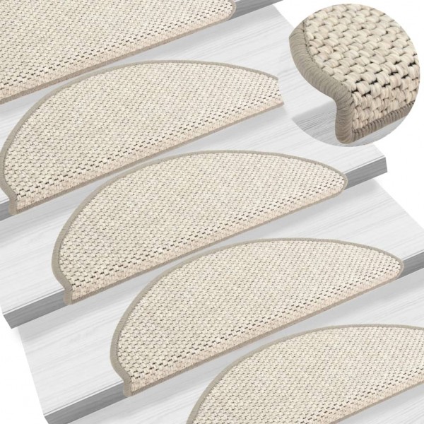 Almofada auto-adhesiva escada sisal 15 uds beige 65x21x4 cm D