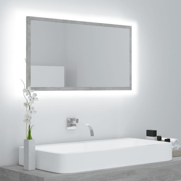 Espejo de baño acrílico gris hormigón 80x8.5x37 cm D