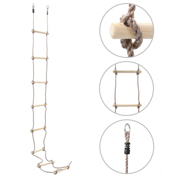 Escalera de cuerda para niños madera 290 cm D