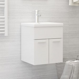 Mueble con lavabo aglomerado blanco brillante D