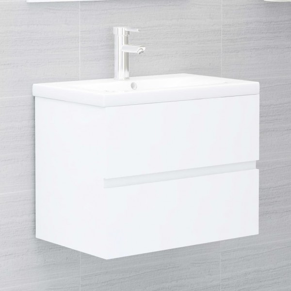 Mueble con lavabo aglomerado blanco brillante D