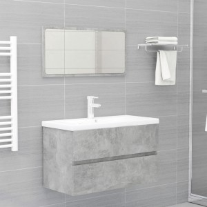 Conjunto de muebles de baño aglomerado gris hormigón D