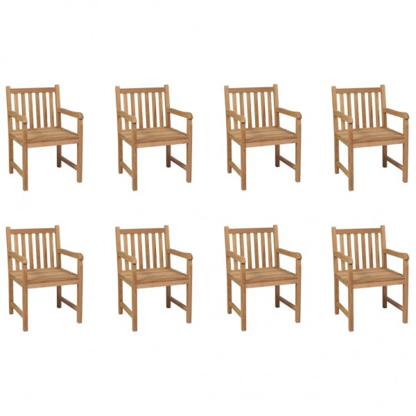 Cadeiras de jardim 8 unidades madeira maciça de teca D