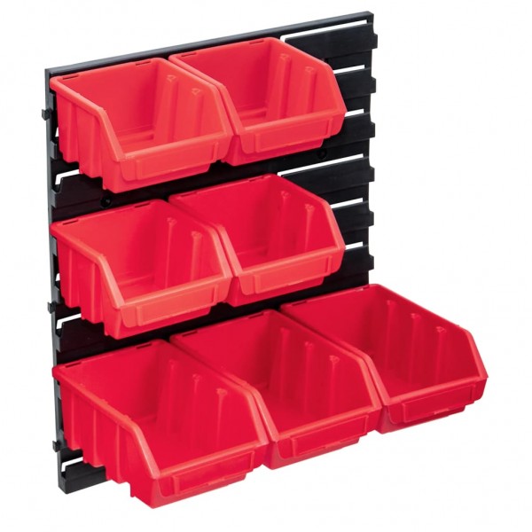 Kit de caixas de armazenamento 8 pzas painel de parede vermelho preto D