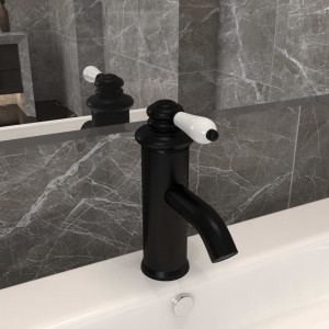 Grifo para lavabo de baño negro 130x180 mm D