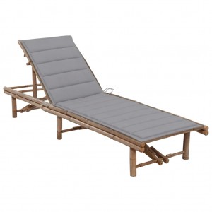 Cama de jardim com almofada de bambu D