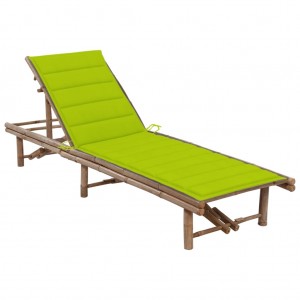 Cama de jardim com almofada de bambu D