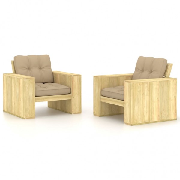 Cadeiras de jardim almofadas de madeira de pinho D
