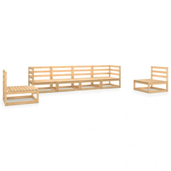 Conjunto de móveis de jardim 6 peças madeira de pinho maciço D