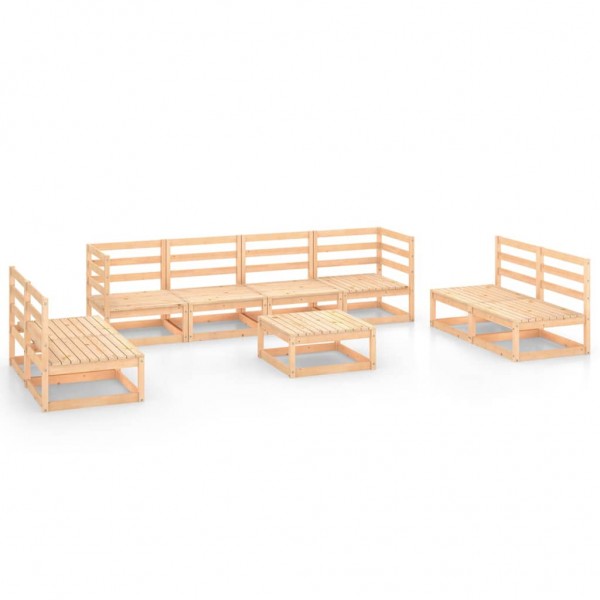 Conjunto de móveis de jardim com 9 peças em madeira maciça de pinho D