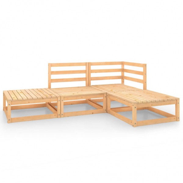 Conjunto de móveis de jardim 4 peças madeira maciça de pinheiro D