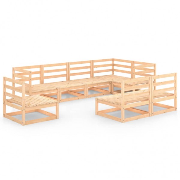 Conjunto de móveis de jardim com 8 peças em madeira maciça de pinho D