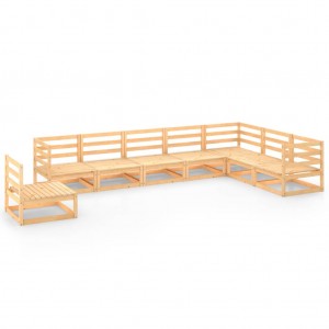 Conjunto de móveis de jardim com 8 peças em madeira maciça de pinho D