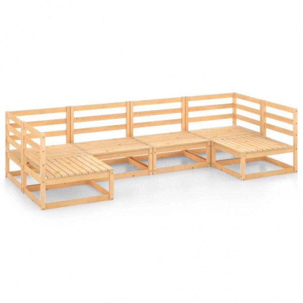 Conjunto de móveis de jardim 6 peças e almofadas madeira de pinho maciço D