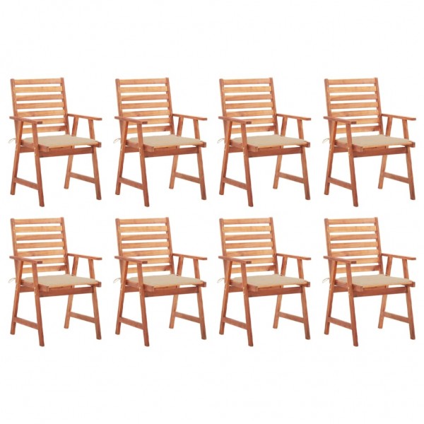 Cadeiras e almofadas de madeira maciça D