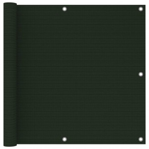 Toldo para balcão de HDPE verde escuro 90x500 cm D