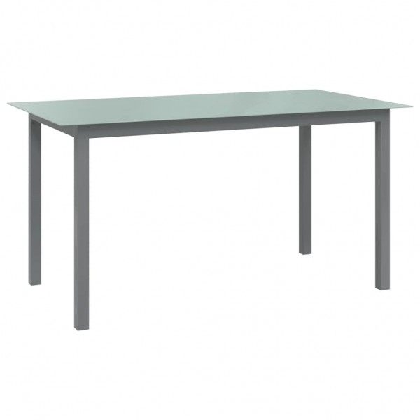 Mesa de jardín de aluminio y vidrio gris claro 150x90x74 cm D