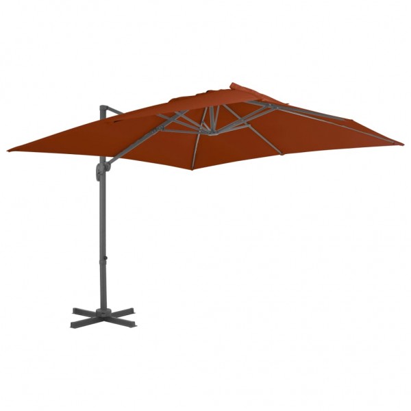 Um guarda-chuva volátil com pau de alumínio terracota 300x300 cm D