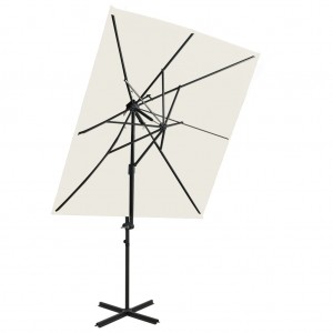 Um guarda-chuva com cobertura de areia dupla 250x250 cm D