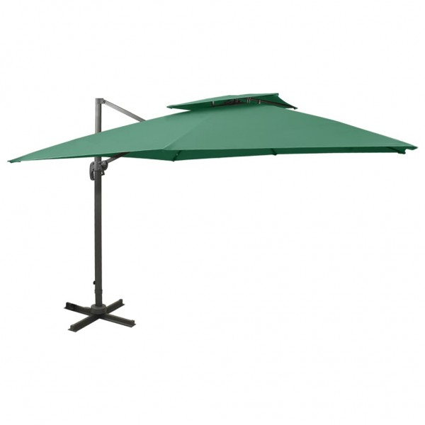 Um guarda-chuva com tampa dupla verde 300x300 cm D