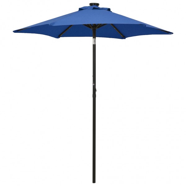 Guarda-chuva com luzes LED alumínio azul 200x211 cm D