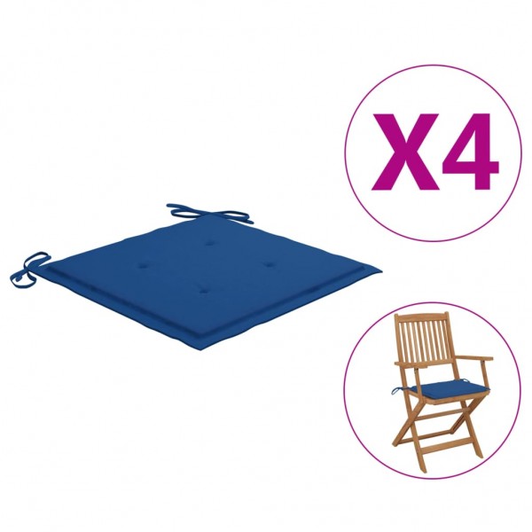 Almofadas para cadeiras de jardim 4 unidades de tecido azul 40x40x3 cm D