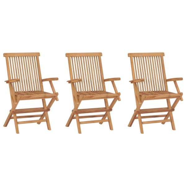 Cadeiras de jardim dobráveis 3 unidades D