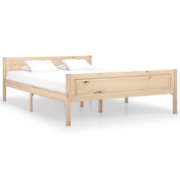 Estructura de cama de madera de pino maciza 140x200 cm D
