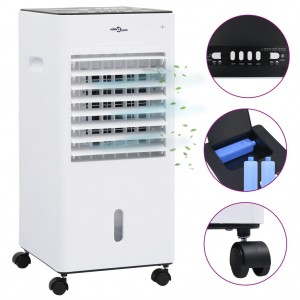 Refrigerador de ar móvel 3 em 1 preto e branco 61x31x27 cm 65 W D