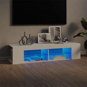 Mobiliário de televisão com luzes LED brancas 135x39x30 cm D