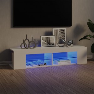 Mobiliário de televisão com luzes LED brancas brilhantes 135x39x30 cm D