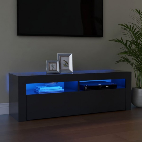 Mueble de TV con luces LED gris 120x35x40 cm D