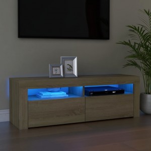 Mobiliário de TV com luzes LED de carvalho Sonoma 120x35x40 cm D
