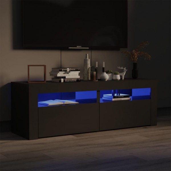 Mueble para TV con luces LED gris brillante 120x35x40 cm D
