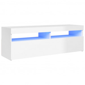 Mueble de TV con luces LED blanco brillante 120x35x40 cm D
