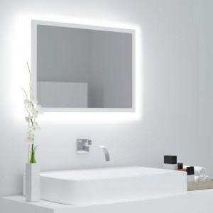Espejo de baño LED acrílico blanco 60x8.5x37 cm D