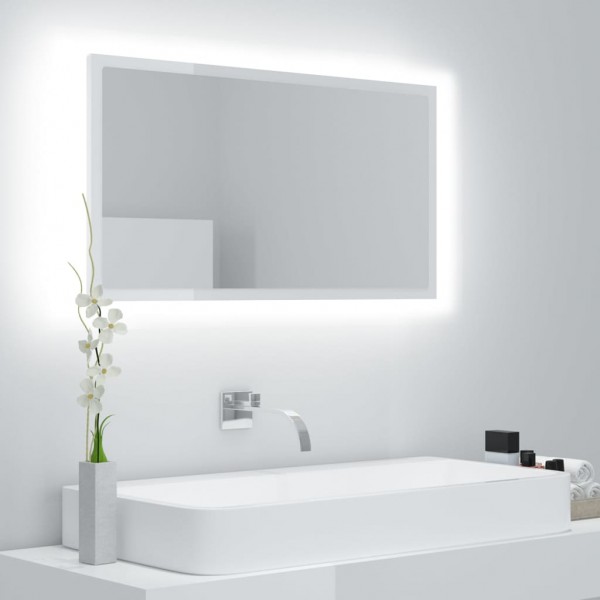 Espelho de banho acrílico branco brilho 80x8.5x37 cm D