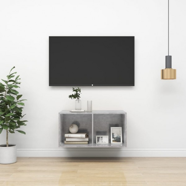 Mueble de pared de TV madera contrachapada hormigón 37x37x72 cm D