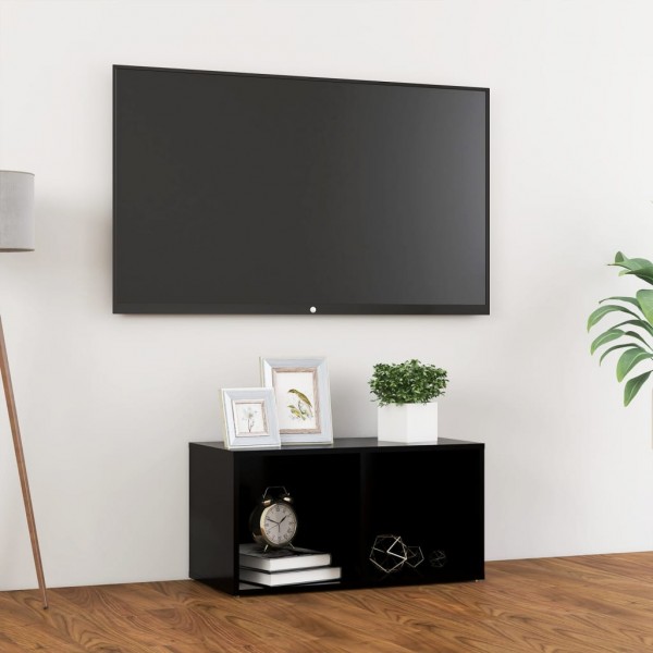 Mueble para TV madera contrachapada negro 72x35x36.5 cm D