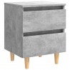 Mesita de noche con patas madera pino gris hormigón 40x35x50 cm 2