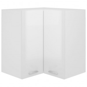 Armario colgante esquina contrachapada blanco brillo 57x57x60cm D