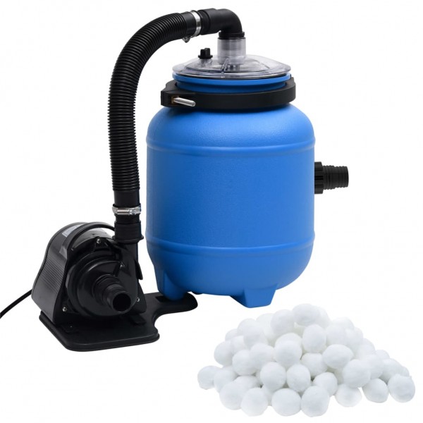 Bomba de filtro de piscina preta e azul 4 m3/h D