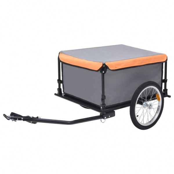 Reboque de carga para bicicletas cinza e laranja 65 kg D