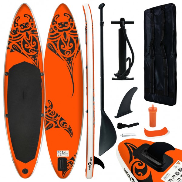Juego de tabla de paddle surf hinchable naranja 320x76x15 cm D