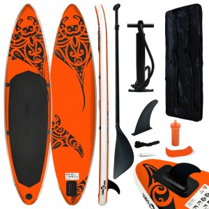 Juego de tabla de paddle surf hinchable naranja 366x76x15 cm D