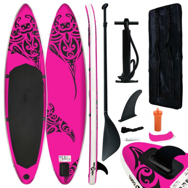 Juego de tabla de paddle surf hinchable rosa 320x76x15 cm Juego de tabla de paddle surf hinchable rosa 320x76x15 cm D